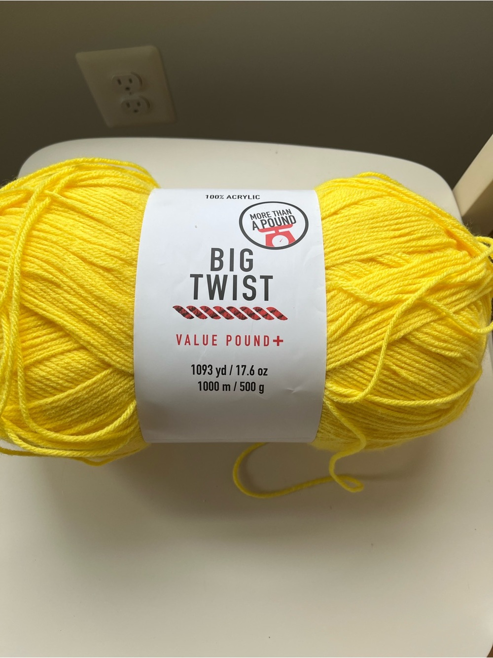 Big Twist Value Pound+ Acrylic Yarn - Bright Yellow